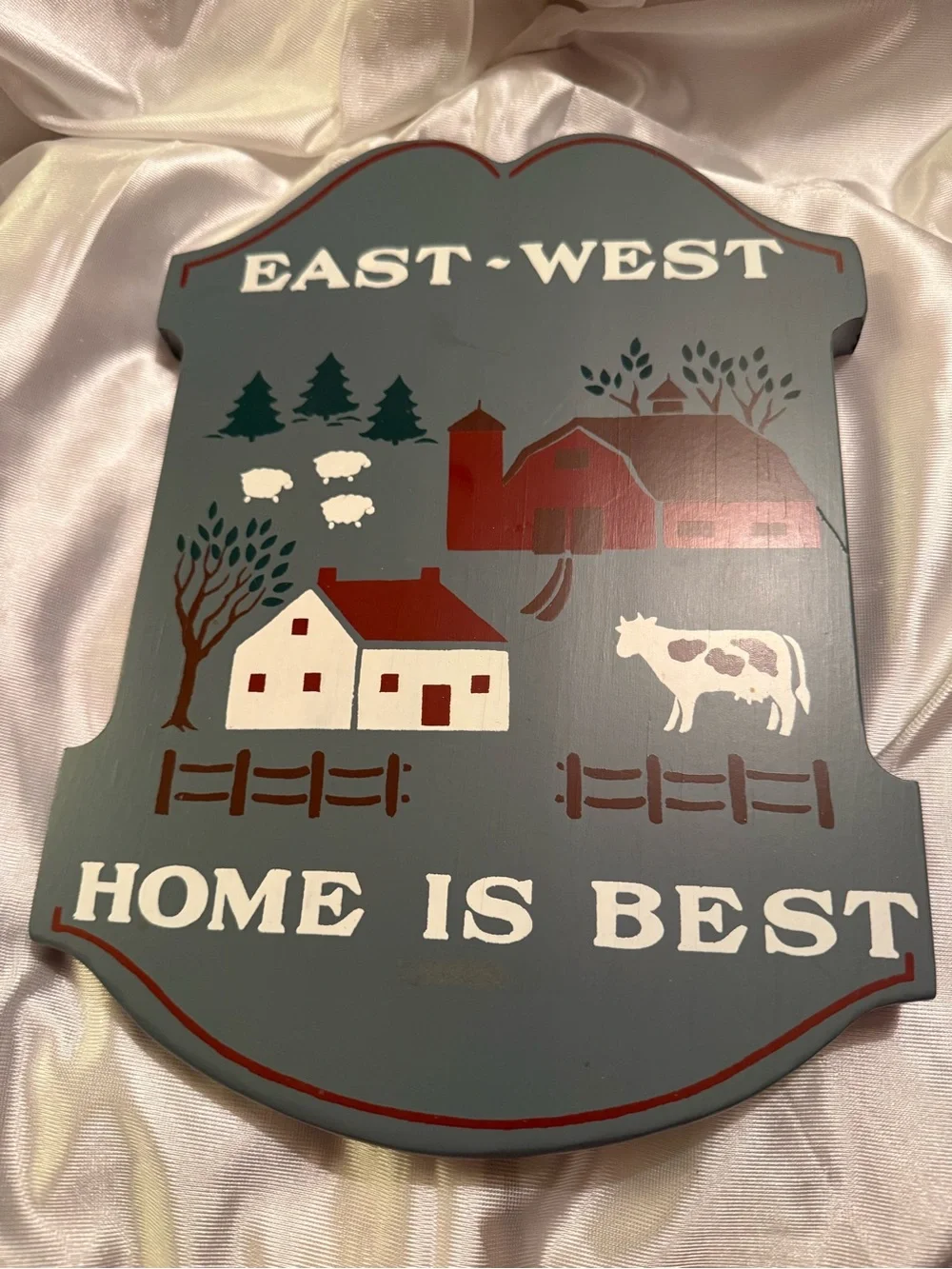 Stanley Teal Country Farmhouse Wall Plaque